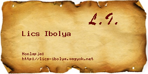 Lics Ibolya névjegykártya