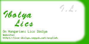 ibolya lics business card